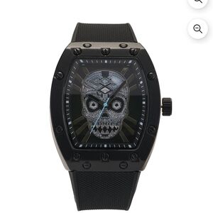 Ed Hardy Black Skull Watch New With Tags And Box